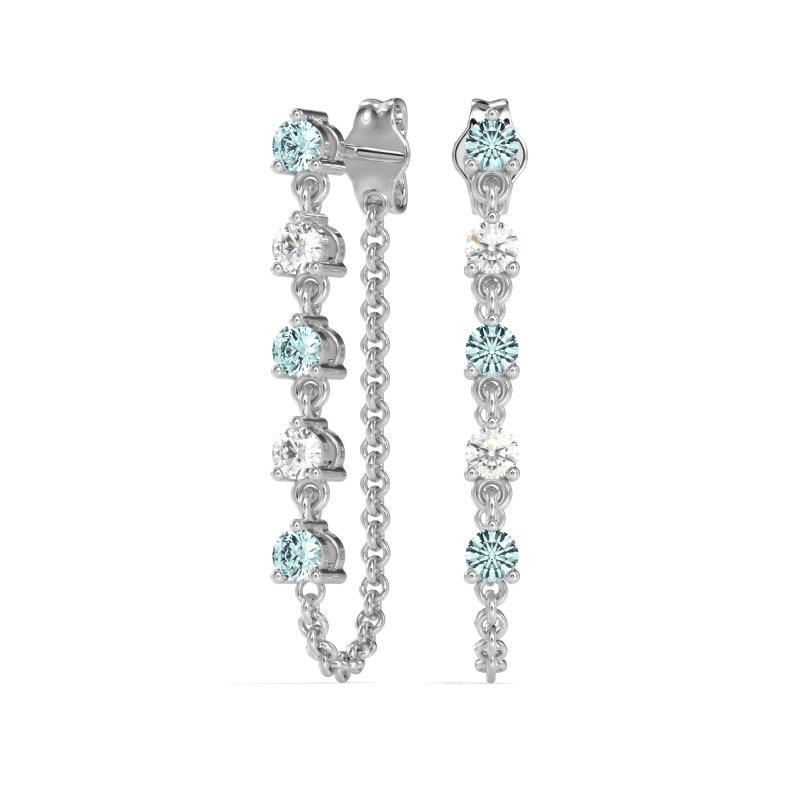 Dangling Chain Stud Drop Earrings