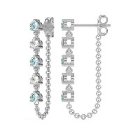 Dangling Chain Stud Drop Earrings