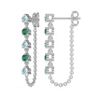 Dangling Chain Stud Drop Earrings