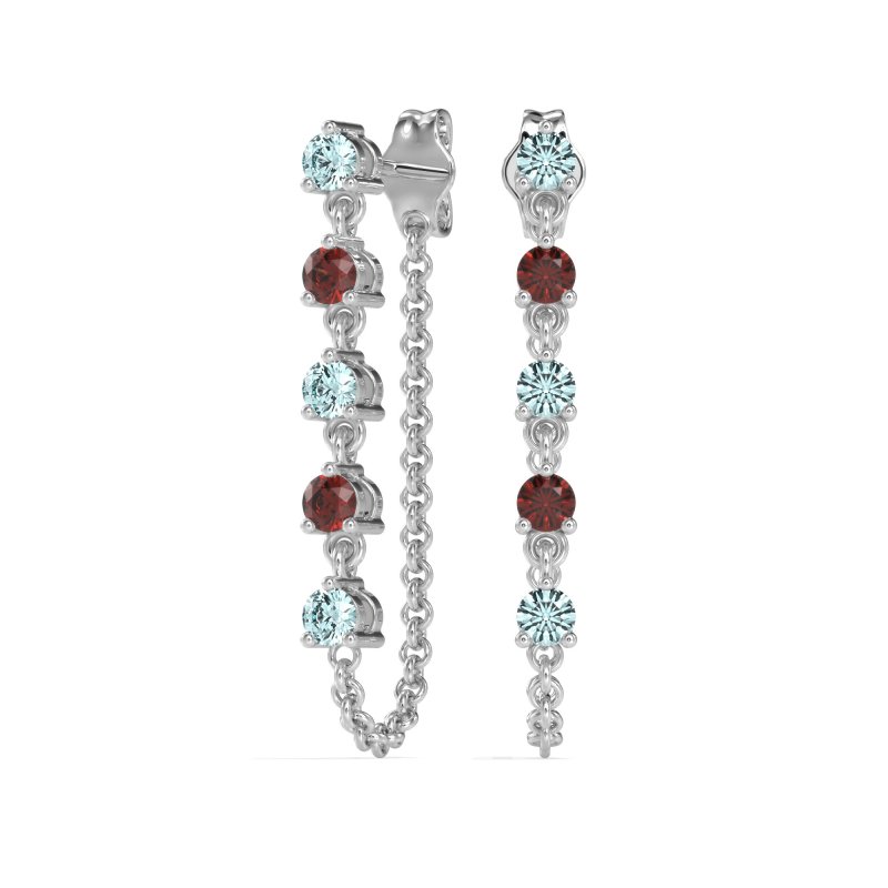 Dangling Chain Stud Drop Earrings