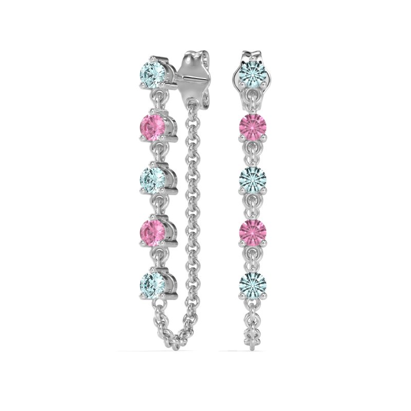 Dangling Chain Stud Drop Earrings