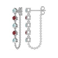 Dangling Chain Stud Drop Earrings