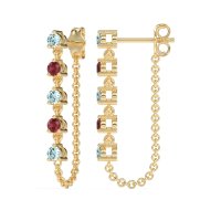 Dangling Chain Stud Drop Earrings