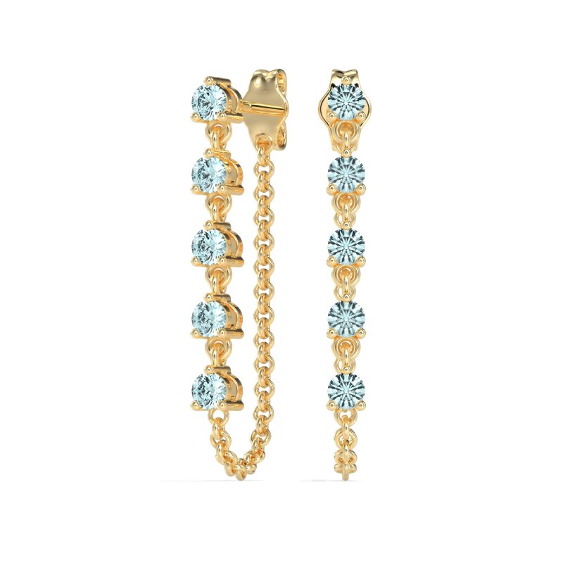 Dangling Chain Stud Drop Earrings