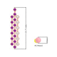 Three-Row Dangling Bezel Earrings