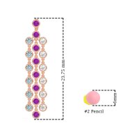 Three-Row Dangling Bezel Earrings