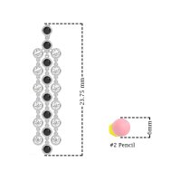 Three-Row Dangling Bezel Earrings