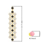 Three-Row Dangling Bezel Earrings