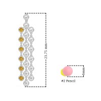 Three-Row Dangling Bezel Earrings