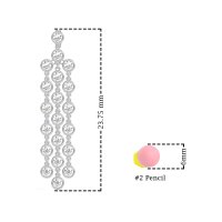 Three-Row Dangling Bezel Earrings