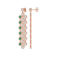 Three-Row Dangling Bezel Earrings