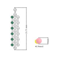 Three-Row Dangling Bezel Earrings