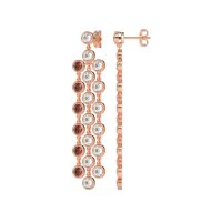 Three-Row Dangling Bezel Earrings