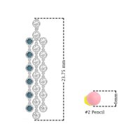 Three-Row Dangling Bezel Earrings