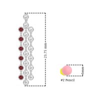 Three-Row Dangling Bezel Earrings