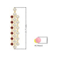 Three-Row Dangling Bezel Earrings