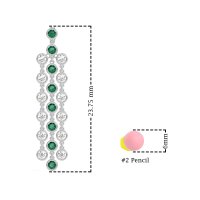 Three-Row Dangling Bezel Earrings