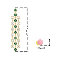 Three-Row Dangling Bezel Earrings