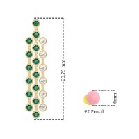 Three-Row Dangling Bezel Earrings