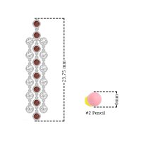 Three-Row Dangling Bezel Earrings