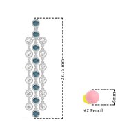 Three-Row Dangling Bezel Earrings