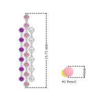 Three-Row Dangling Bezel Earrings