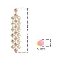 Three-Row Dangling Bezel Earrings