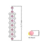 Three-Row Dangling Bezel Earrings