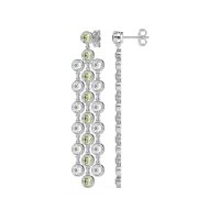 Three-Row Dangling Bezel Earrings