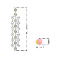 Three-Row Dangling Bezel Earrings