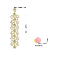 Three-Row Dangling Bezel Earrings