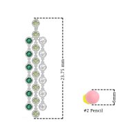 Three-Row Dangling Bezel Earrings