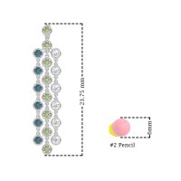 Three-Row Dangling Bezel Earrings