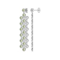 Three-Row Dangling Bezel Earrings