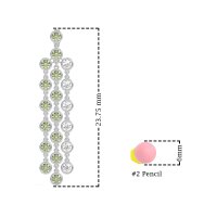 Three-Row Dangling Bezel Earrings