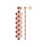 Three-Row Dangling Bezel Earrings