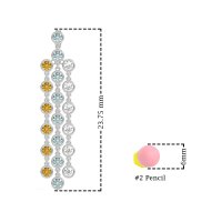 Three-Row Dangling Bezel Earrings