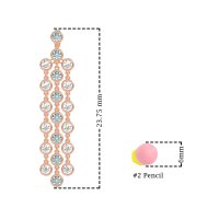 Three-Row Dangling Bezel Earrings