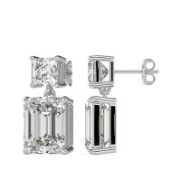 Two-Stone Stud Drop Earrings