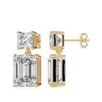 Two-Stone Stud Drop Earrings