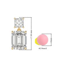 Two-Stone Stud Drop Earrings