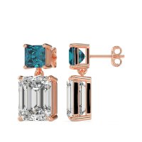 Two-Stone Stud Drop Earrings