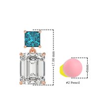 Two-Stone Stud Drop Earrings