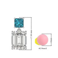 Two-Stone Stud Drop Earrings