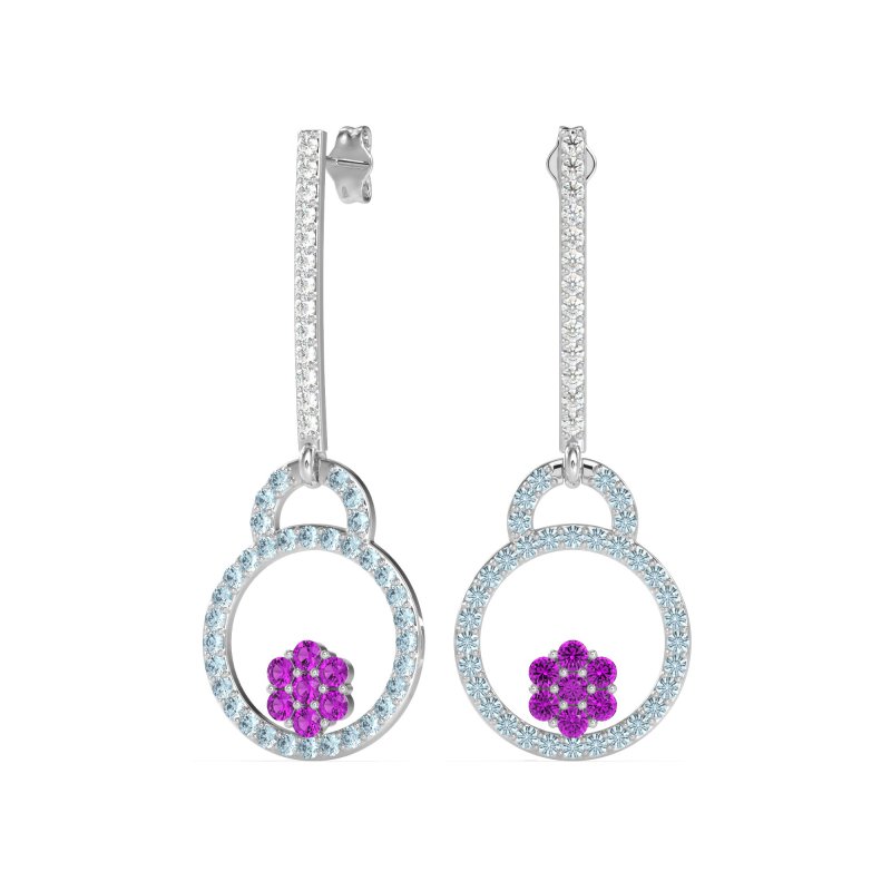 Fashion Circle Cluster Earrings