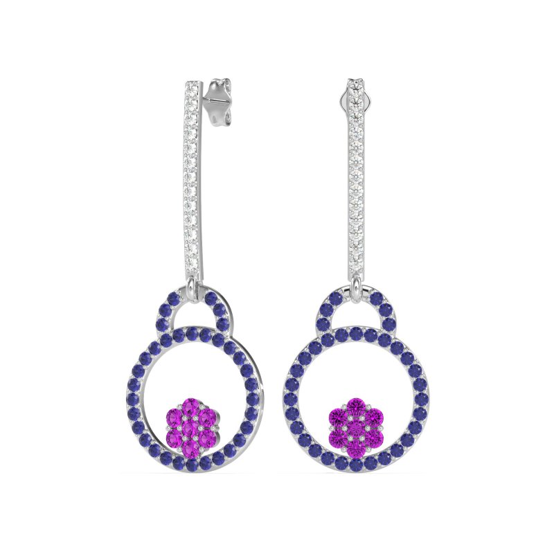 Fashion Circle Cluster Earrings