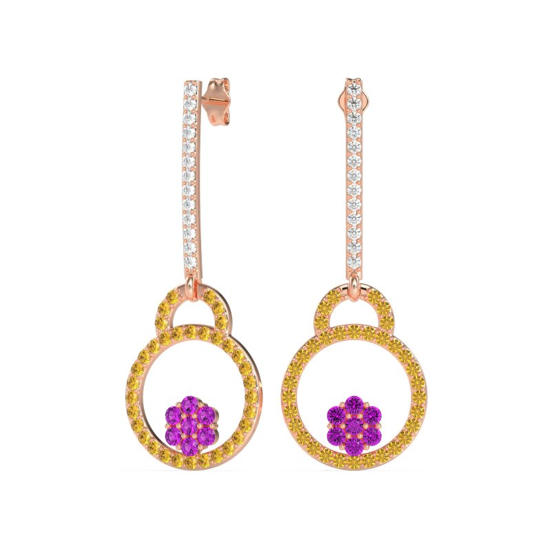 Fashion Circle Cluster Earrings