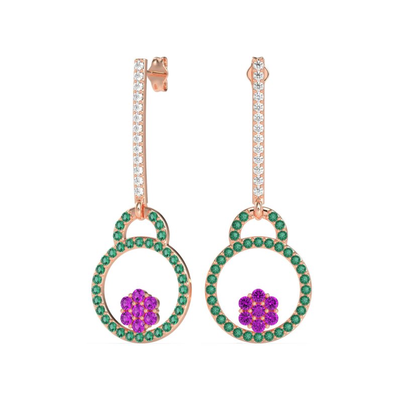 Fashion Circle Cluster Earrings