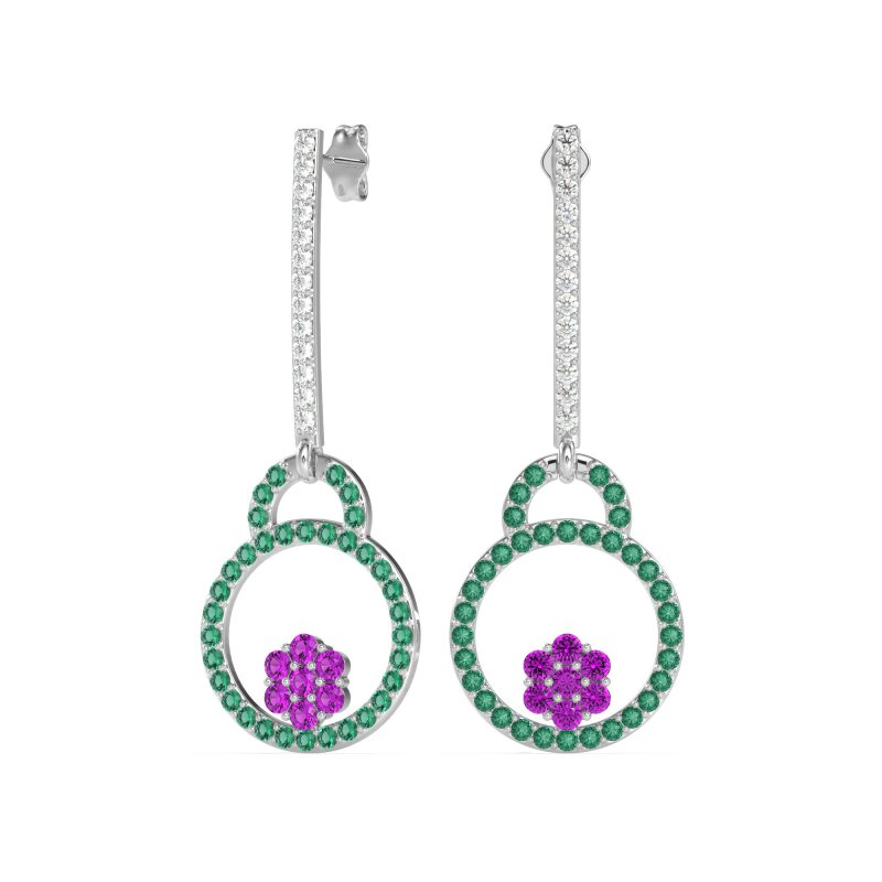 Fashion Circle Cluster Earrings