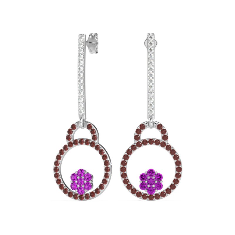 Fashion Circle Cluster Earrings
